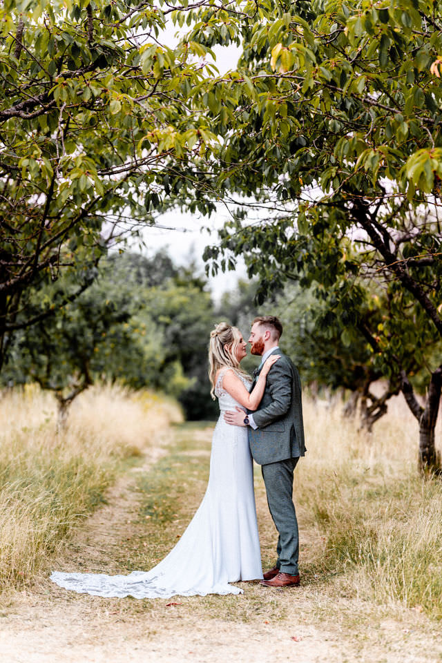 Couple portraits at Hillfields Farm Wedding Venue