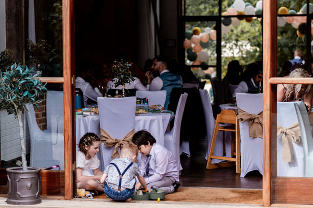 Wedding breakfast at Hillfields Farm Wedding Venue