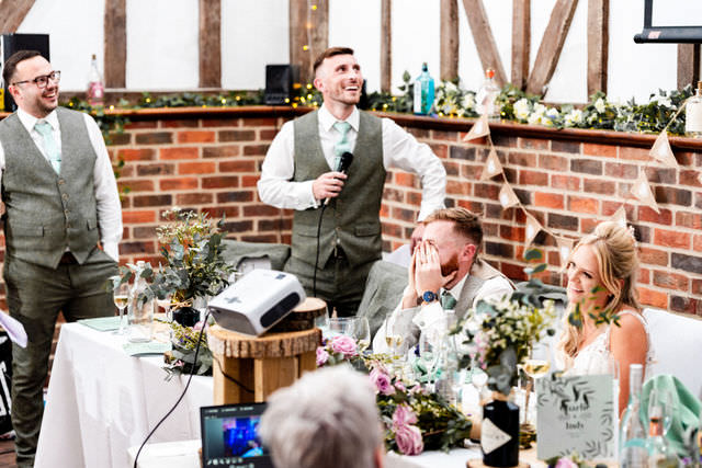 Wedding breakfast at Hillfields Farm Wedding Venue