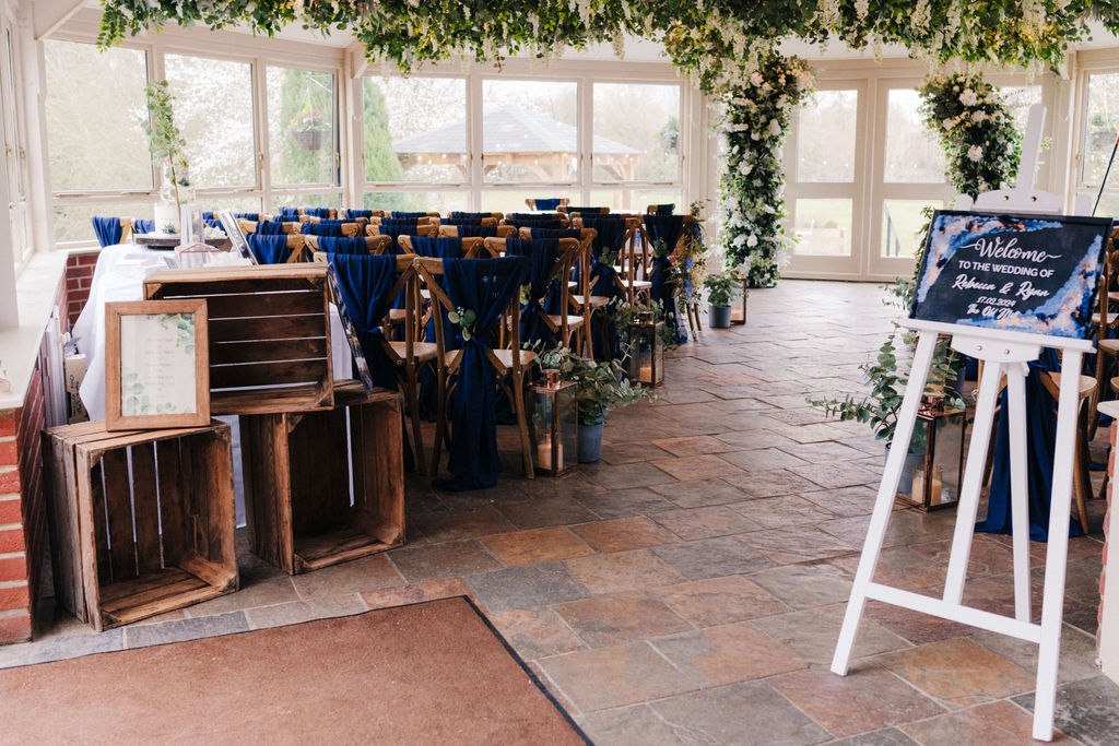 ceremony setup at the old mill aldermaston