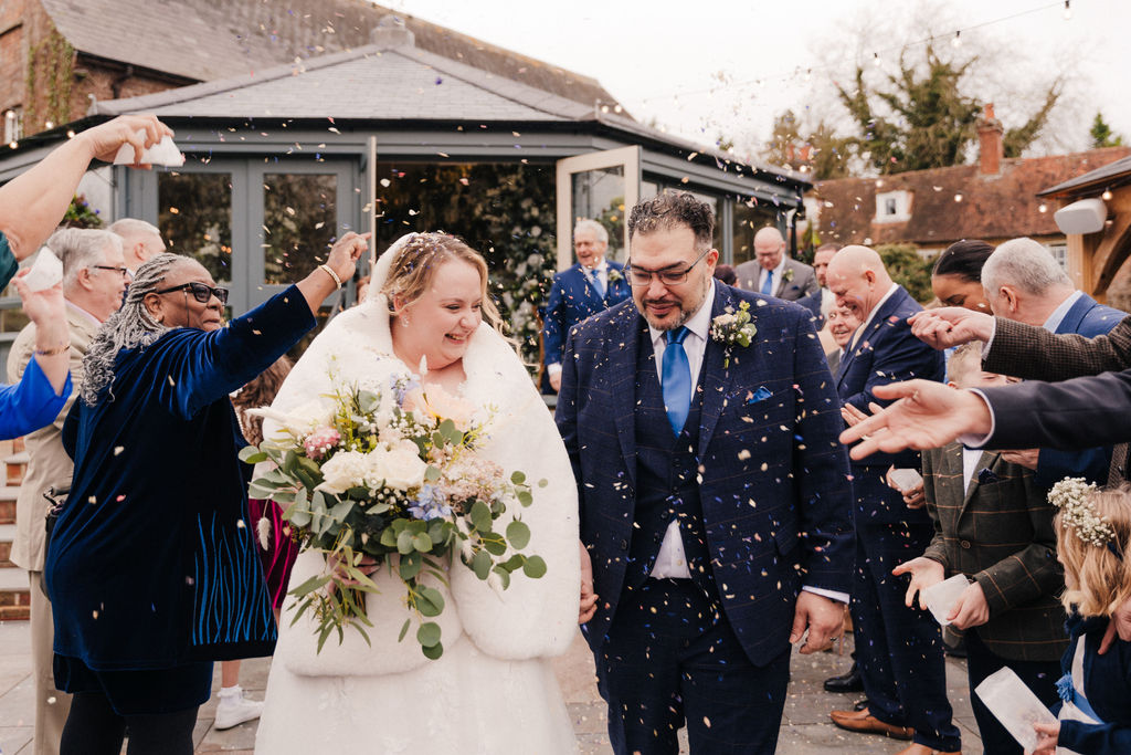 confetti photo the old mill aldermaston